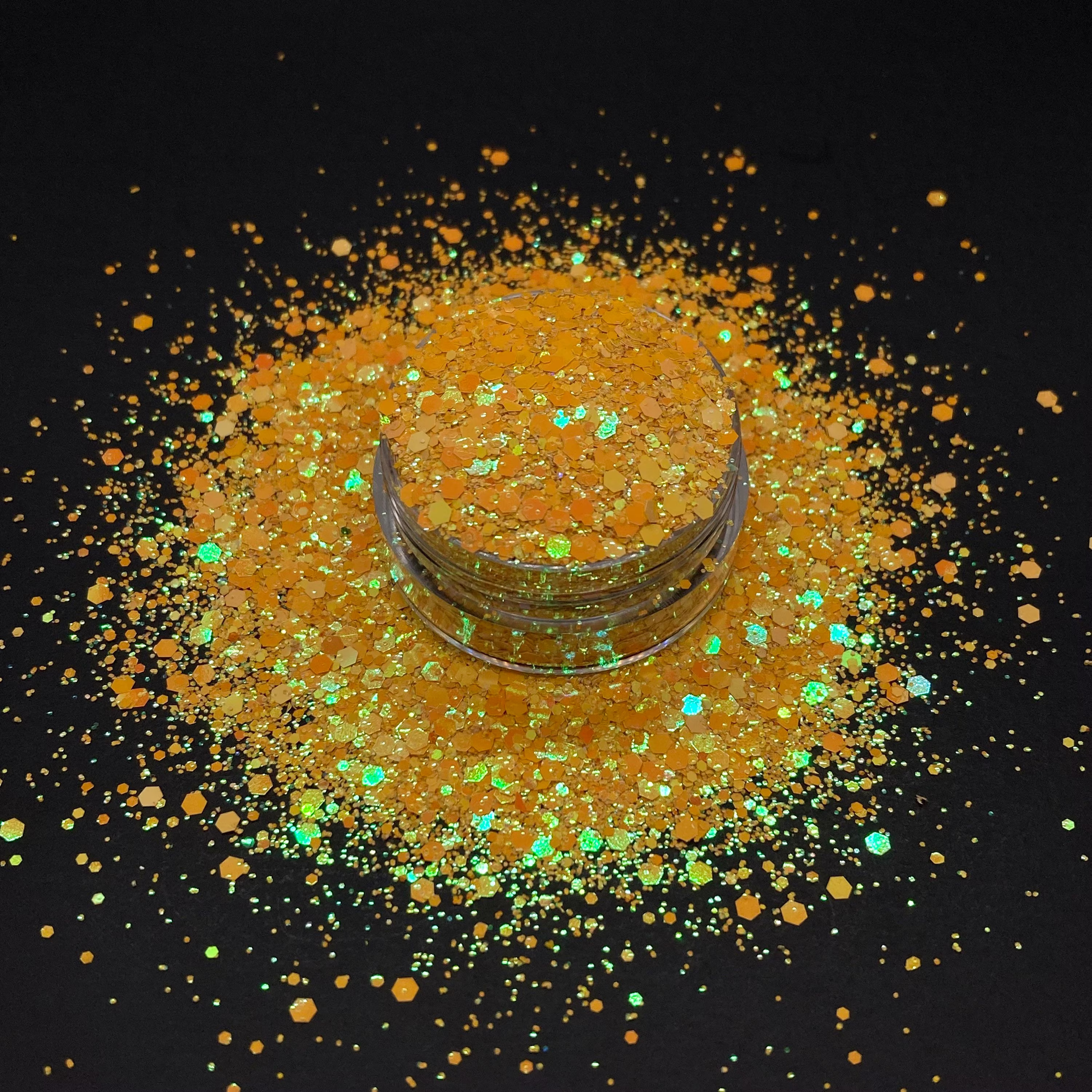 Yellow Orange | Friends Color Shift Pearl Chunky Mix Glitter Resin Crafts, Tumblers, Body Art, Decor, Eco-Friendly