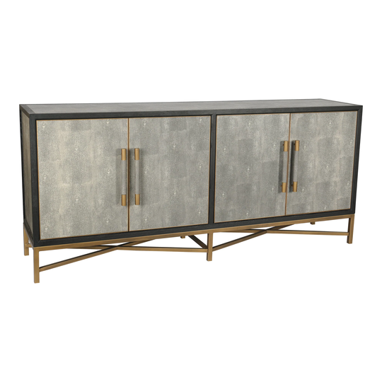 Aurelle Home Milton Solid Oak and Brass Sideboard