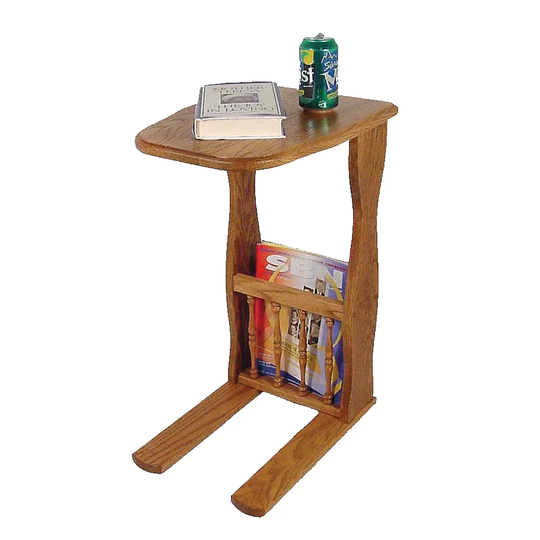 Oak Sofa Server with Magazine Rack
