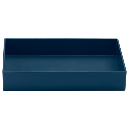 Poppin 1 Compartment State Blue Stackable Plastic Accessory Tray - 1.75" x 9.75" x 6.75"