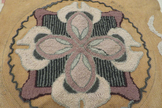 Needlepoint Chair Pad // Pattern Designed By Charlotte K Stratton Muted Tones in Blue, Cream, Gray, Lavender 15" Diameter
