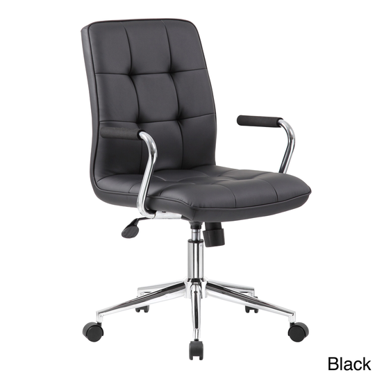 Porch & Den Moreland Modern Chrome Faux Leather Office Chair