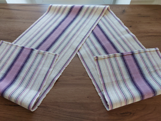 Vintage Woven Linen Striped Table Runner, Scandinavian Vintage Linens, Topper, Dress, Retro Textile | E1