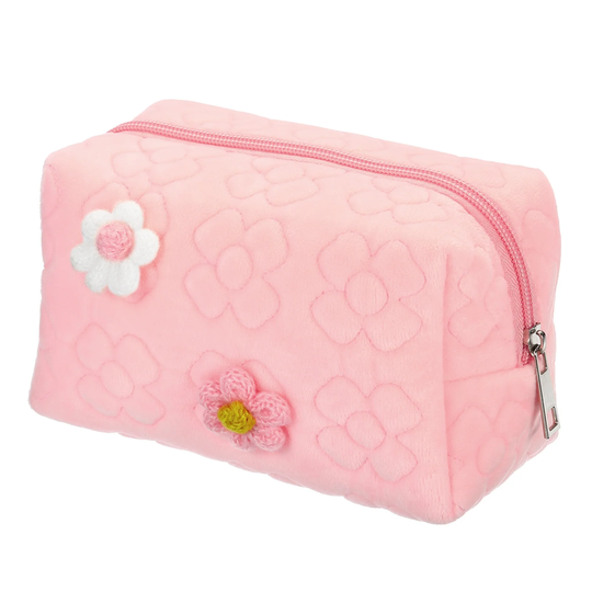 Large Capacity Pencil Case, Pen Pouch Bag Stationery Organizer Flower, Pink