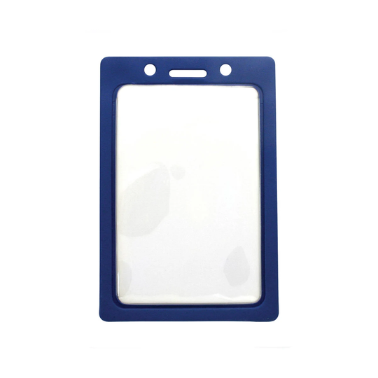 Color Badge Holder - Free Shipping Vertical Blue Border With Clear Vinyl Window Protector For Single Credit Card Size