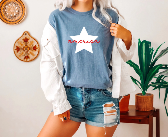 America Comfort Colors Shirt, T-Shirt, 4Th Of July Shirt, Shirt For July, Patriotic Memorial Day