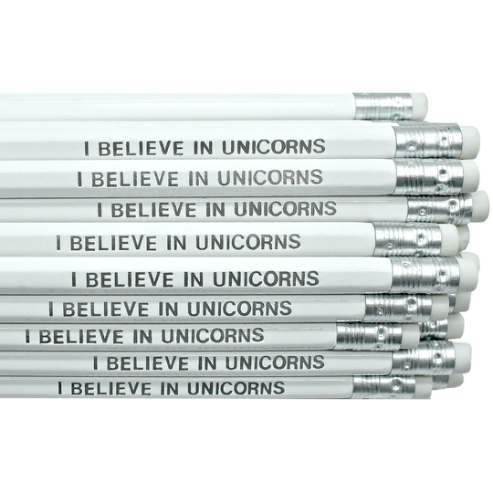 I Believe in Unicorns Pencil - Stationery Pencils With Quotes Workspace Decor Kids Stocking Filler Advent Calendar Fillers Unicorn