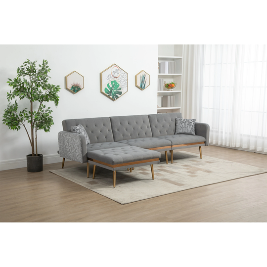 Accent Sofa Sectional Sofa Metal legs for Living Room Sofa Gray