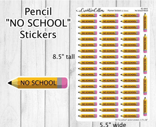 Ec-0011 No School Pencil Planner Stickers, 59 Stickers