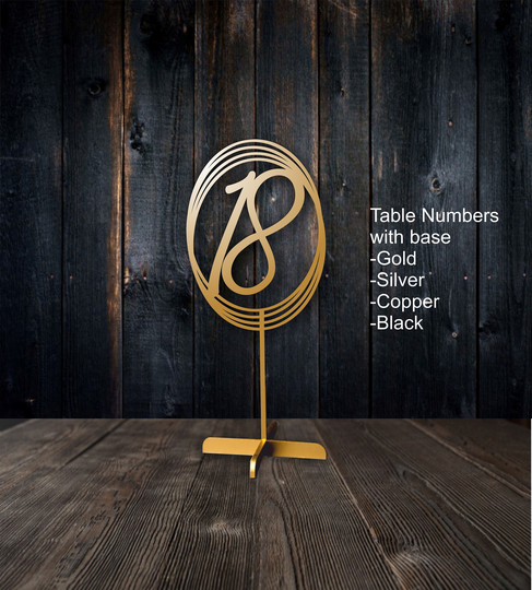 Circle Table Numbers, Wedding Reception Gold Rustic Table Numbers