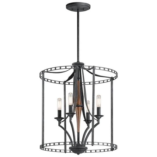 Kichler Lighting Clague Collection 4-light Distressed Black Foyer Pendant