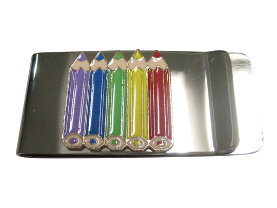 Colorful Set Of Color Pencils Money Clip