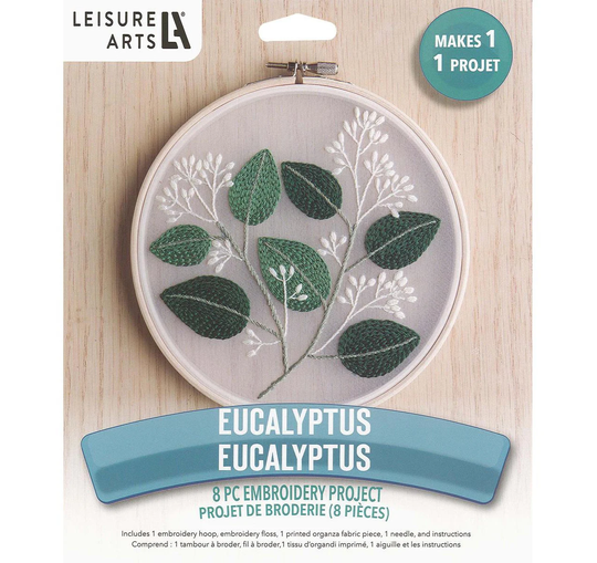Leisure Arts Kit Mini Maker Embroidery 6" Eucalyptus