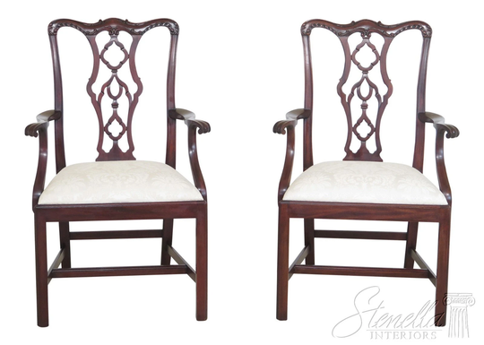 L48526Ec Pair Henkel Harris Model 115 Mahogany Dining Room Arm Chairs