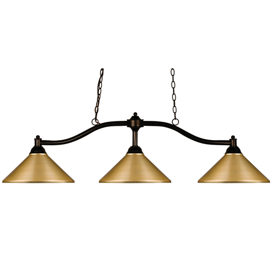 Avery Home Lighting Chance Satin Gold 3 Light Billiard Light - Bronze