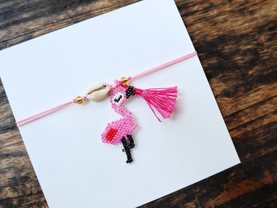 Flamingo Miyuki Bracelet, Multi Color Beaded Woven Fashion Rice Beads Handmade Colorful Bracelet