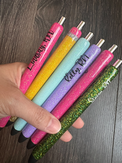 Glitter Pen, Pencil Teacher Gift, Personalized Nurse, Office Refillable Custom Pen