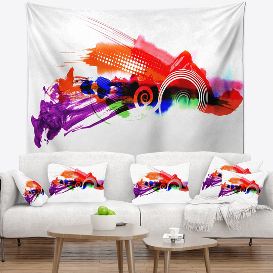 Designart 'Abstract Splashes of Colors' Abstract Wall Tapestry