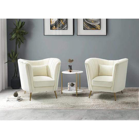 Platon Barrel Chair with Tufted Back Set of 2