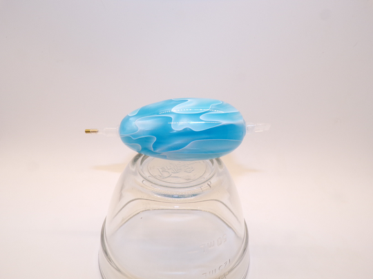 Diamond Painting Pen, Blue Topaz, White, Swirl, Egg Shaped Mini, Acrylic