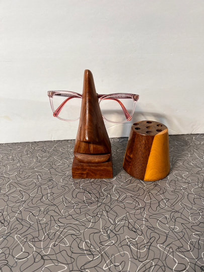 Vintage Teak Eyeglass & Pencil Holder Modern Mid Century