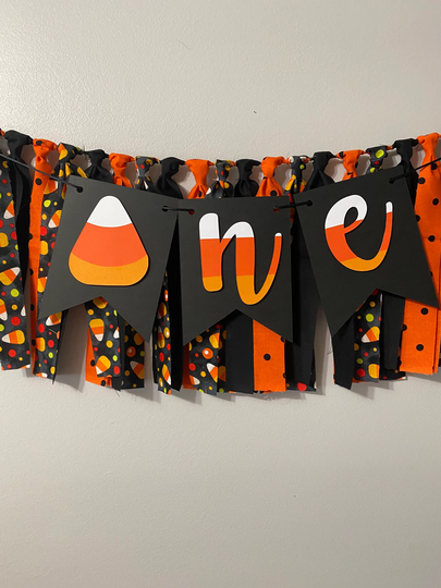 Halloween Candy Corn High Chair Banner Corn One Banner Candy