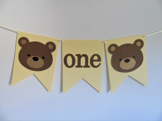 Teddy Bear High Chair Banner, 1st Birthday, One Highchair Themed Birthday Party, Boy Party Decoration