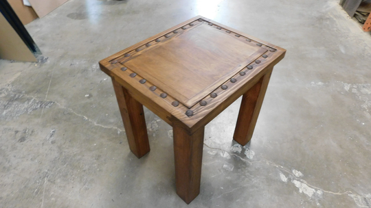 Wind River End Table-Cowboy-Western-Nail Heads-Solid Wood-Handmade-Clavos-Rustic-Gorgeous-New-Four Sizes