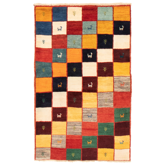 ECARPETGALLERY Hand-knotted Kashkuli Gabbeh Multi Color Wool Rug - 3'5 x 5'5