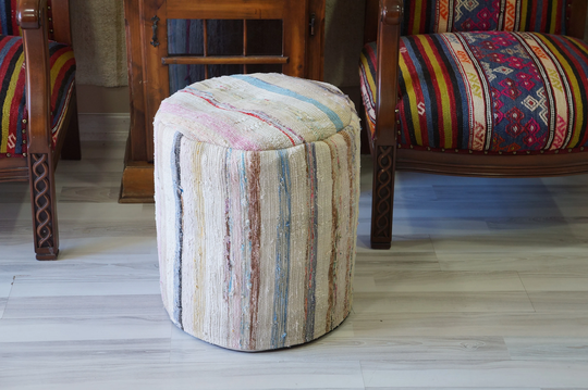 Ottoman Round Cotton Kids Adult Modern Pouf Chair Garden Living Room Bedroom Kitchen Office Decorative 18x18 Inches Floor