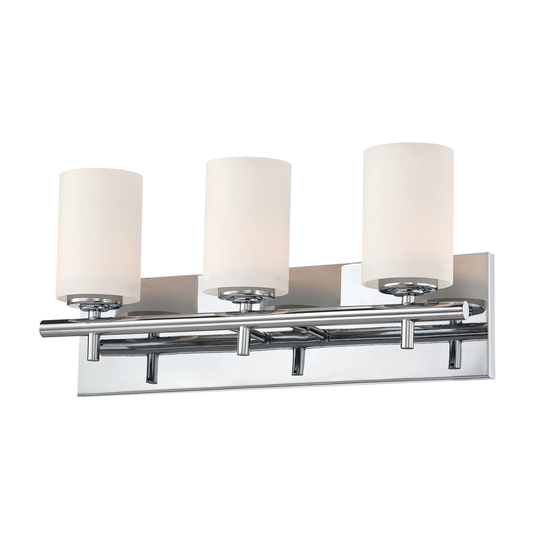 Alico Barro Chrome and White Opal Glass 3-light Vanity