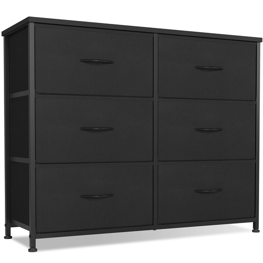 Dresser for Bedroom, 6 Drawer Storage Organizer Tall Wide Dresser for Bedroom Hallway