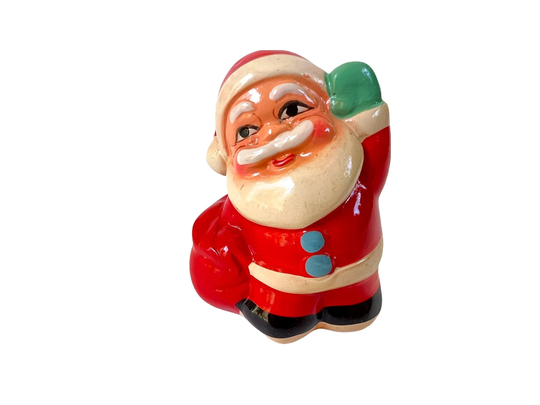 Vintage Santa Pencil Sharpener~ Waving With Toy Sack~ Never Used~ Kitsch Christmas Holiday Office Decor