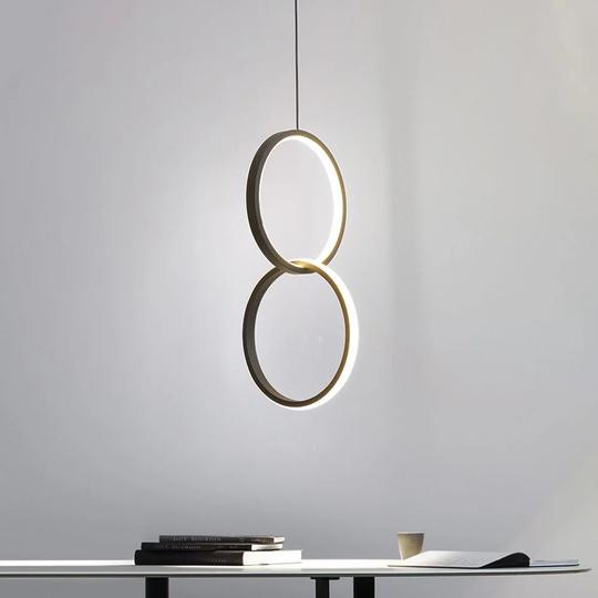 Modern 2 - Light Dimmable Integrated LED Pendant Light - 8.8*8.8*16H