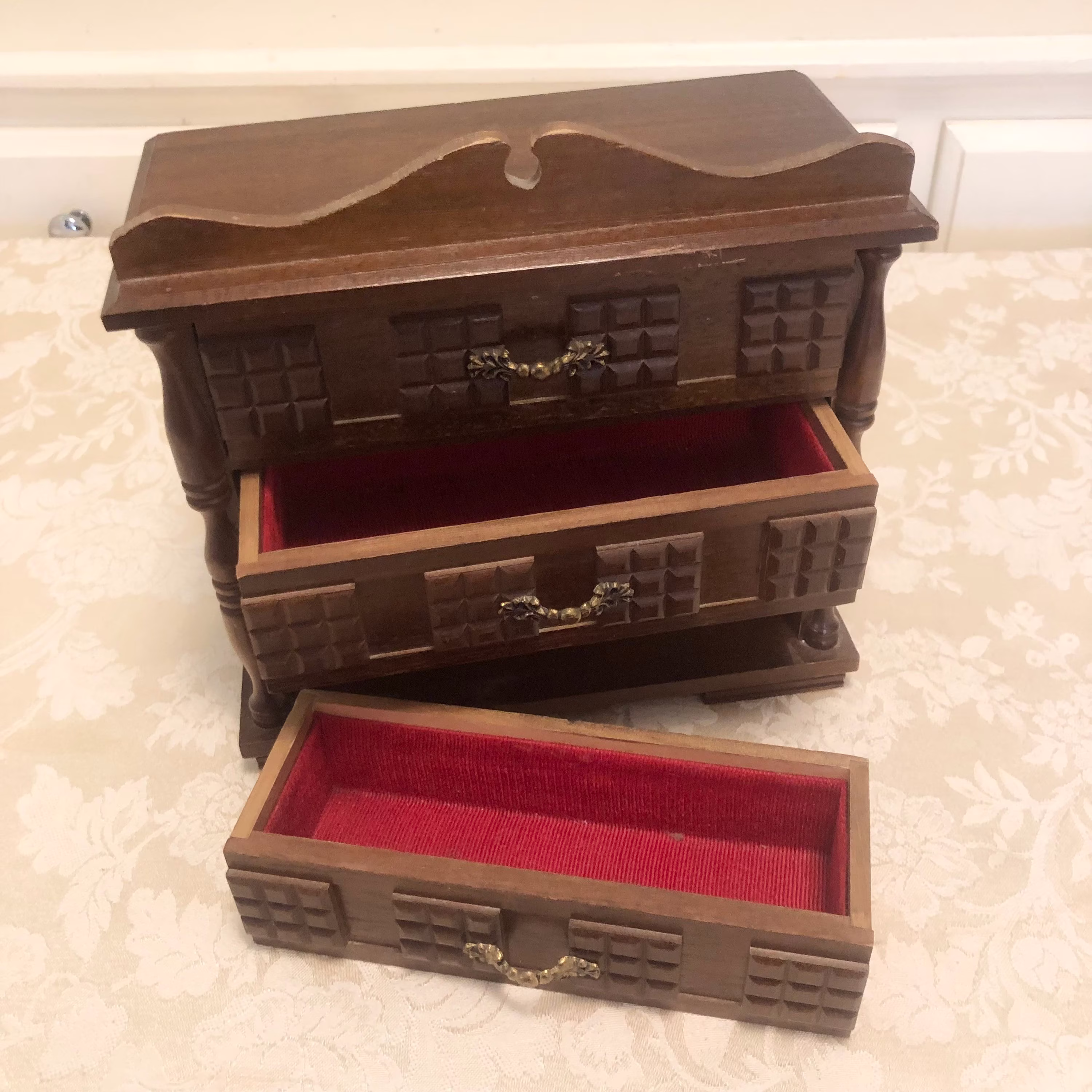 Coach House Jewelry Storage Japan Wooden Box Japanese With Music & Three Drawer