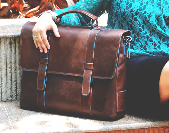 Personalized Pure Leather Laptop & Travel Bag Vintage Briefcase Shoulder Unisex Stylish Office Bag Satchel Free Express Shipping