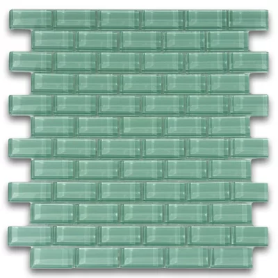 Californium 1" x 2" Glass Mosaic Tile in Sage Green