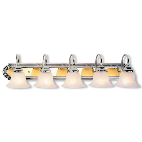 Livex Lighting Belmont Polished Chrome and Polished Brass 5-light Bath Light