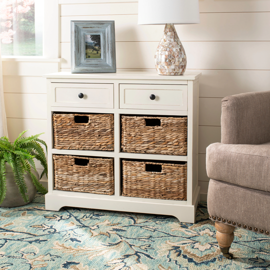 SAFAVIEH Cape Cod 6-Drawer Cream Storage Unit - 29.9" x 13" x 27.6"