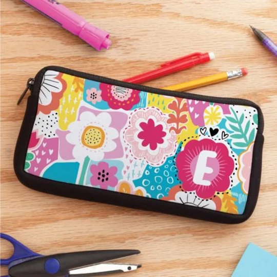 E2J Colorful Floral Little Hippie Pencil Case, Personalized Gift, Back To School Supplies, Gift For Daughter, Case