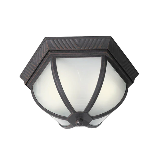 Woodbridge Lighting 61038WL-RTP Glenwood 2-light Outdoor Flush Mount, Powder Coat Rust