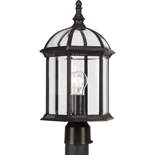 Dillard Collection One-Light Antique Bronze Outdoor Post Light - 9.75 in x 9.75 in x 18.12 in