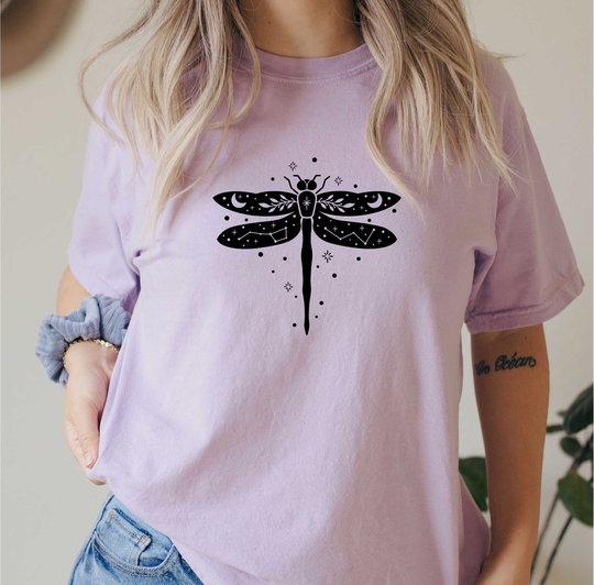Comfort Colors Celestial Animals Shirt, Dragonfly Top, T-Shirt, Comfy Oversized Boho