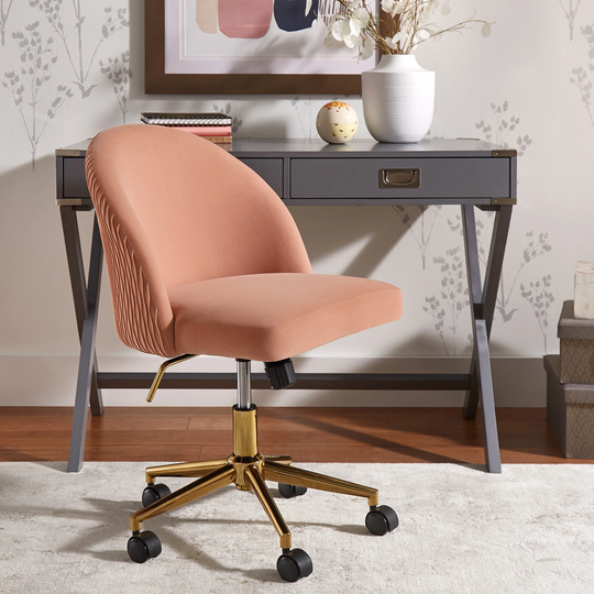 Renae Arc Back Velvet Ripple Pattern Office Chair by iNSPIRE Q Bold