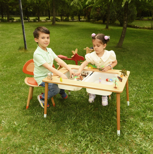 Montessori Table-Toddler Chair-Kids Table Set-Weaning Chair Set-Childrens Table-Childrens Wooden Table-Weaning Table-Step Stool