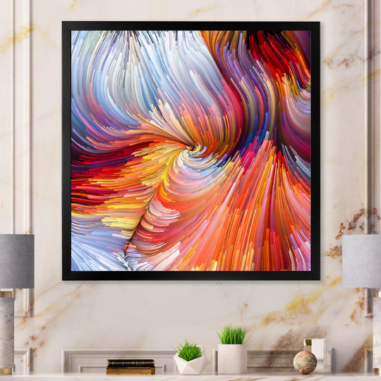 Designart 'Elegance Of Liquid Color V' Modern Framed Wall Art
