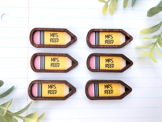 Custom Wood Framed Miniature Sign | Tiered Tray Décor Handmade in U.s.a. - Extra Mini Pencils With Magnet Set Of 6