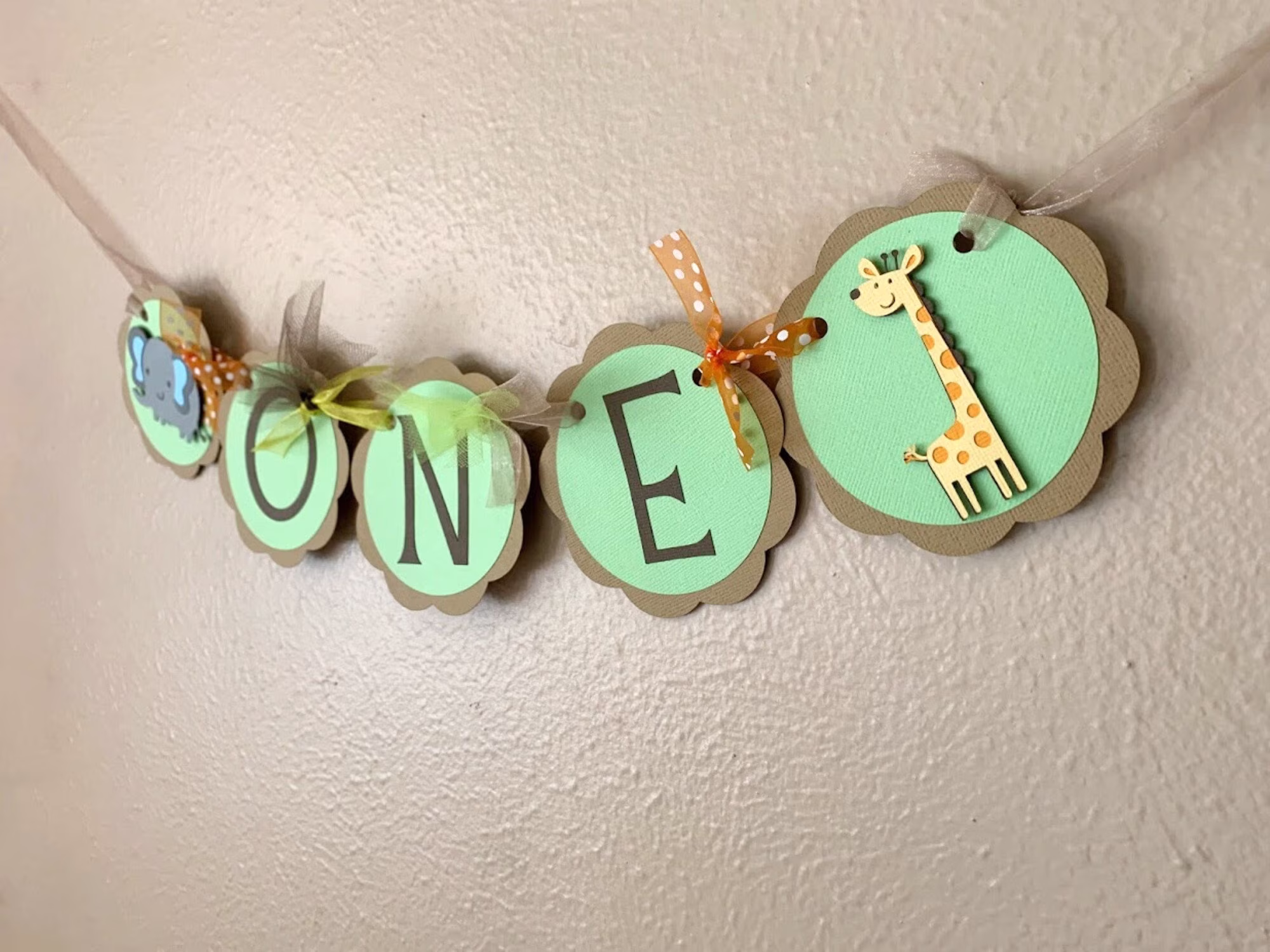 Safari Party High Chair Banner, Jungle 1st Birthday Decoration, Animal Photo Prop