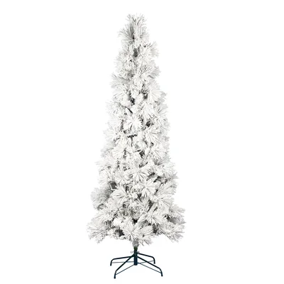 Flocked Atka Pine Slim Artificial Christmas Tree