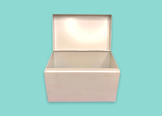 Vintage Beige Solid Metal Letter Index Office Box